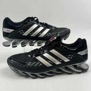 Adidas Springblade Mens Running Shoes Size 10.5 Black Silver Athletic Techfit
